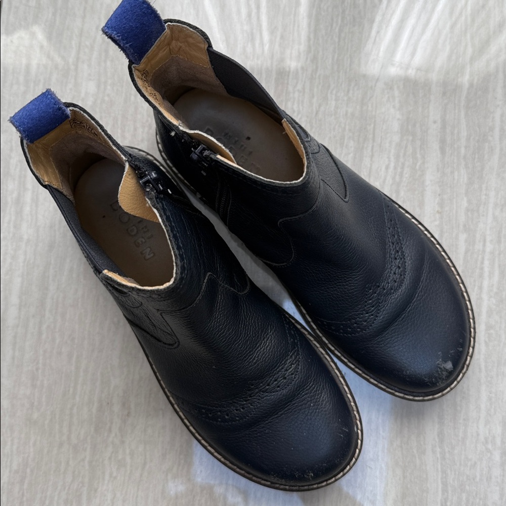 Mini Boden Navy Leather Chelsea Boots - Picture 7 of 7